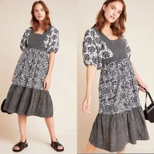 Anthropologie bloomingprint Adrienne Flounced Midi Dress $170